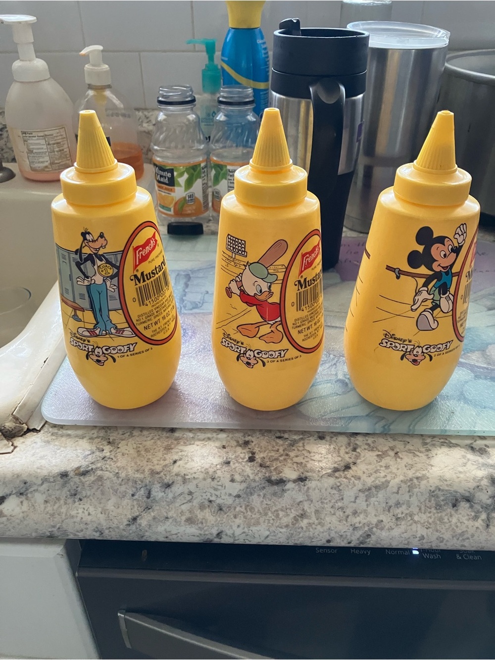 VTG French’s Mustard 1983 Disney’s Sport Goofy Series of 3 Squeeze Containers
